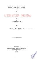 Ensayos críticos de literatura inglesa y española