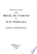 Epistolario entre Miguel de Unamuno y Juan Maragall