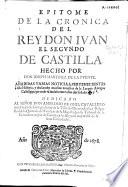 Epitome de la cronica del Rey Don Iuan el Segundo de Castilla