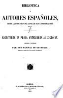 Escritores en prosa anteriores al siglo XV