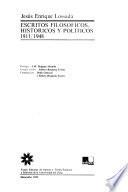 Escritos filosóficos, históricos y políticos, 1911/1948