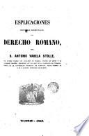 Esplicaciones [sic] históricas elementales del derecho romano