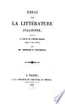 Essai sur la littérature italienne