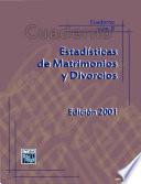 Estadísticas de matrimonios y divorcios. Cuaderno número 8