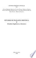 Estudios de filología hispánica