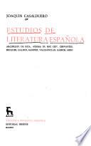 Estudios de literatura española