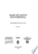 Estudios para el diseño de políticas públicas: Base de datos documental