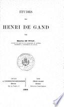 Études sur Henri de Gand