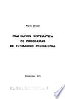 Evaluación sistemática de programas de formación profesional