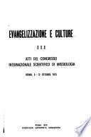 Evangelizzazione E Culture