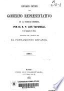 Exámen crítico del gobierno representativo en la sociedad moderna