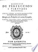 Exercicio De Perfeccion Y Virtudes Christianas