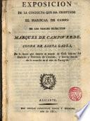 Exposicion de la conducta que ha observado el mariscal de campo de los Reales Exércitos Marques de Campoverde, conde de Santa Gadéa,...
