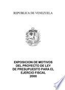 Exposición de motivos del proyecto de ley de presupuesto