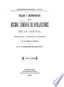 Fallos y disposiciones de la exma. Cámara de Apelaciones de la Capital