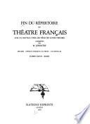 Fin du répertoire du Théatre Français