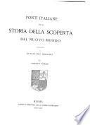 Fonti italiane per la storia della scoperta del Nuovo mondo