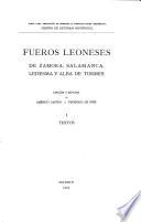 Fueros leoneses de Zamora, Salamanca, Ledesma y Alba de Tormes