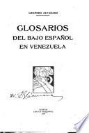 Glosarios del bajo español en Venezuela