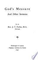 God's Measure, and Other Sermons