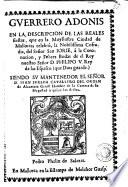 Guerrero Adonis en la descripción de las reales fiestas, que... Mallorca, celebró,... á la coronación... de Philipo V Rey...