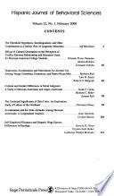 Hispanic Journal of Behavioral Sciences