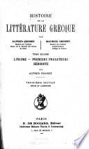 Histoire de la littérature grecque: Lyrisme