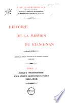 Histoire de la mission du Kiang-nan