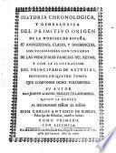 Historia chronólogica, y genealógica del primitivo origen de la nobleza de España