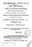 Historia critica de España y de la cultura española, 6