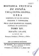 Historia crítica de España y de la cultura Española, compuesta en italiano y en español