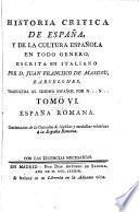 Historia critica de España, y de la cultura Española