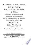Historia critica de España, y de la cultura Española