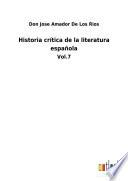 Historia crítica de la literatura española