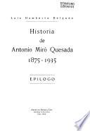 Historia de Antonio Miro Quesada, 1875-1935
