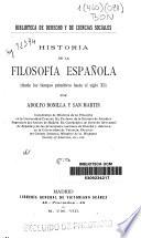 Historia de la filosofía española