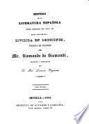 Historia de la literatura espanola desde mediados del siglo XII hasta nuestros dias
