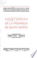 Historia de la provincia de Santa Marta