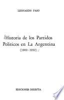 Historia de los partidos políticos en la Argentina, 1900-1930