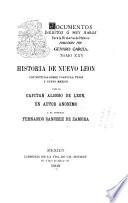 Historia de Nuevo León con noticias sobre Coahuila, Tejas, Nuevo México