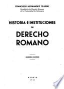 Historia e instituciones de derecho romano