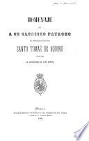 Homenaje que a su glorioso patrono el Angelico Doctor Santo Tomás de Aquino