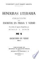 Honduras literaria: Escritores en verso. 3 v