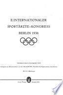 II. Internationaler Sportärzte-Kongress Berlin 1936