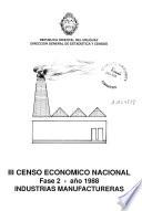 III censo económico nacional: Fase 1, 1988