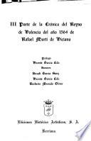 III parte de la Crónica del Reyno de Valencia del año 1564