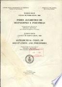 Indice alfabético de ocupaciones e industrias. Puerto Rico censo de población: 1950
