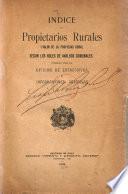 Indice de propietarios rurales y valor de la propiedad rural según los roles de avalúos comunales