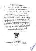 Indice ultimo de los Libros Prohidos y montados expurgar