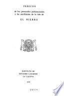 Indices de los protocolos pertenecientes a las escribanías de la isla de El Hierro